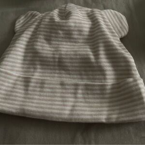 Gerber White and Green Striped Baby Hat